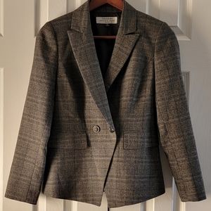 Tahari ASL Two Button Notched Gray Blazer, Women's Petite Size 2P